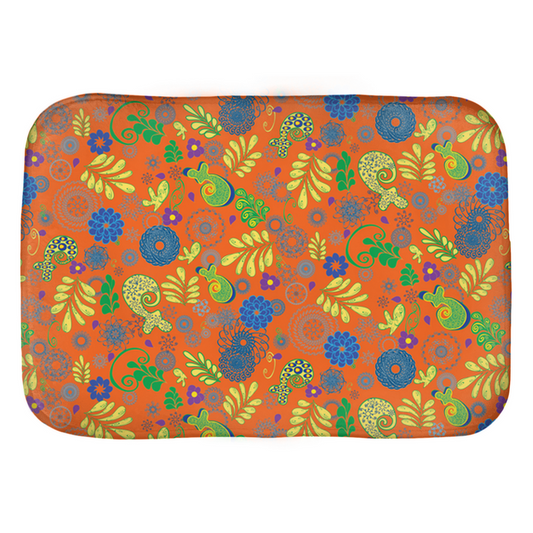 Orange Paisley Bath Mats