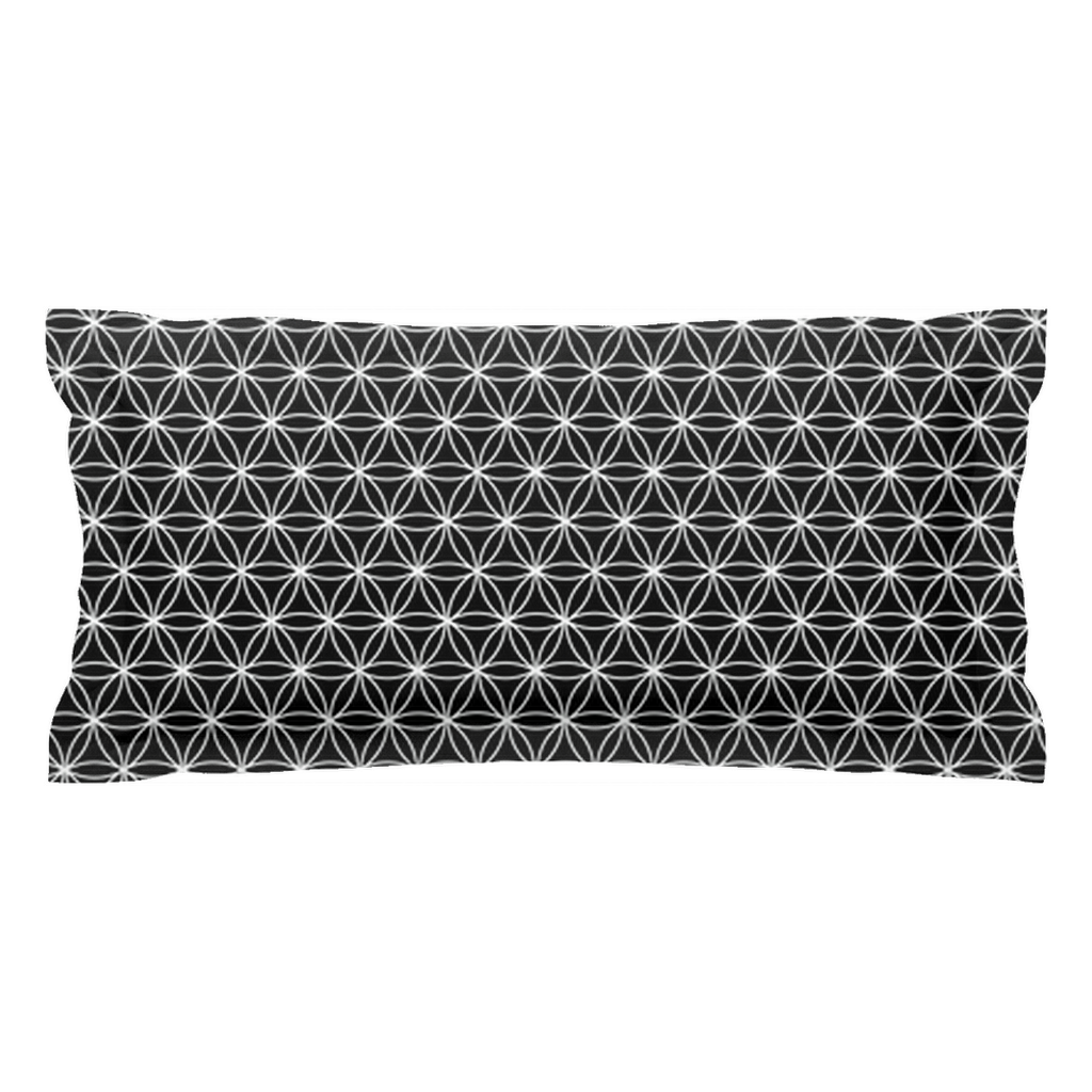 Black & White Sacred Geometry Flower Pillow Shams