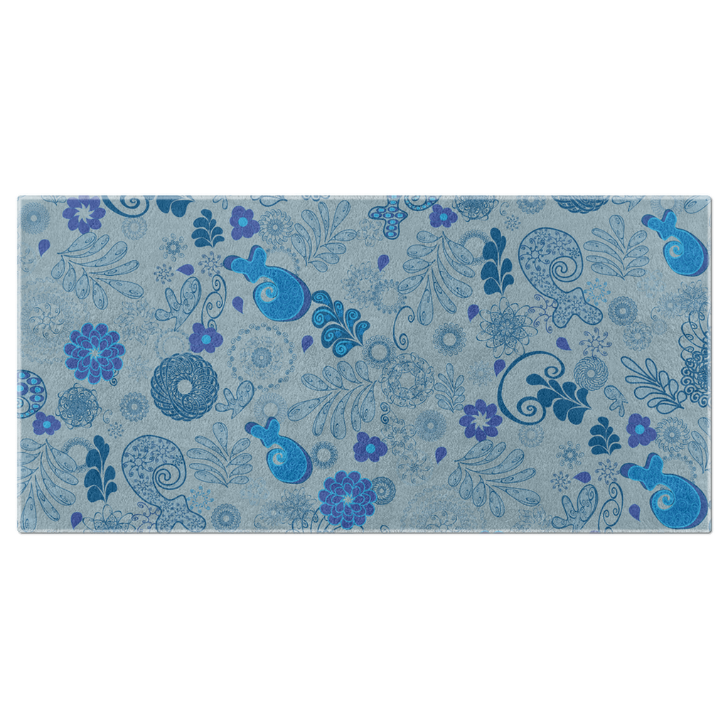 Blue Paisley Extra Large Beach Towel, 36"x72"