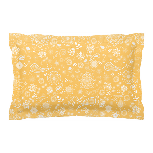 White Floral Pillow Shams Queen and King Size