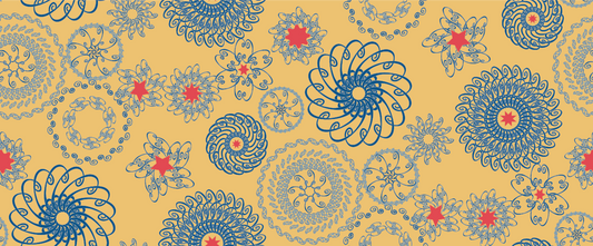 REPEAT MUSTARD Blue Pendants Purchase Artwork Copyright