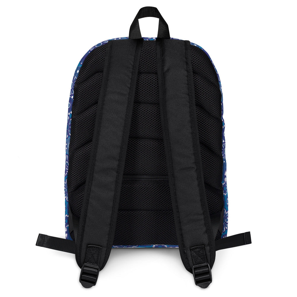 Navt Floral on Blue Backpack