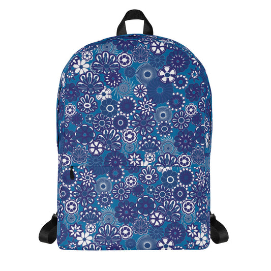Navt Floral on Blue Backpack