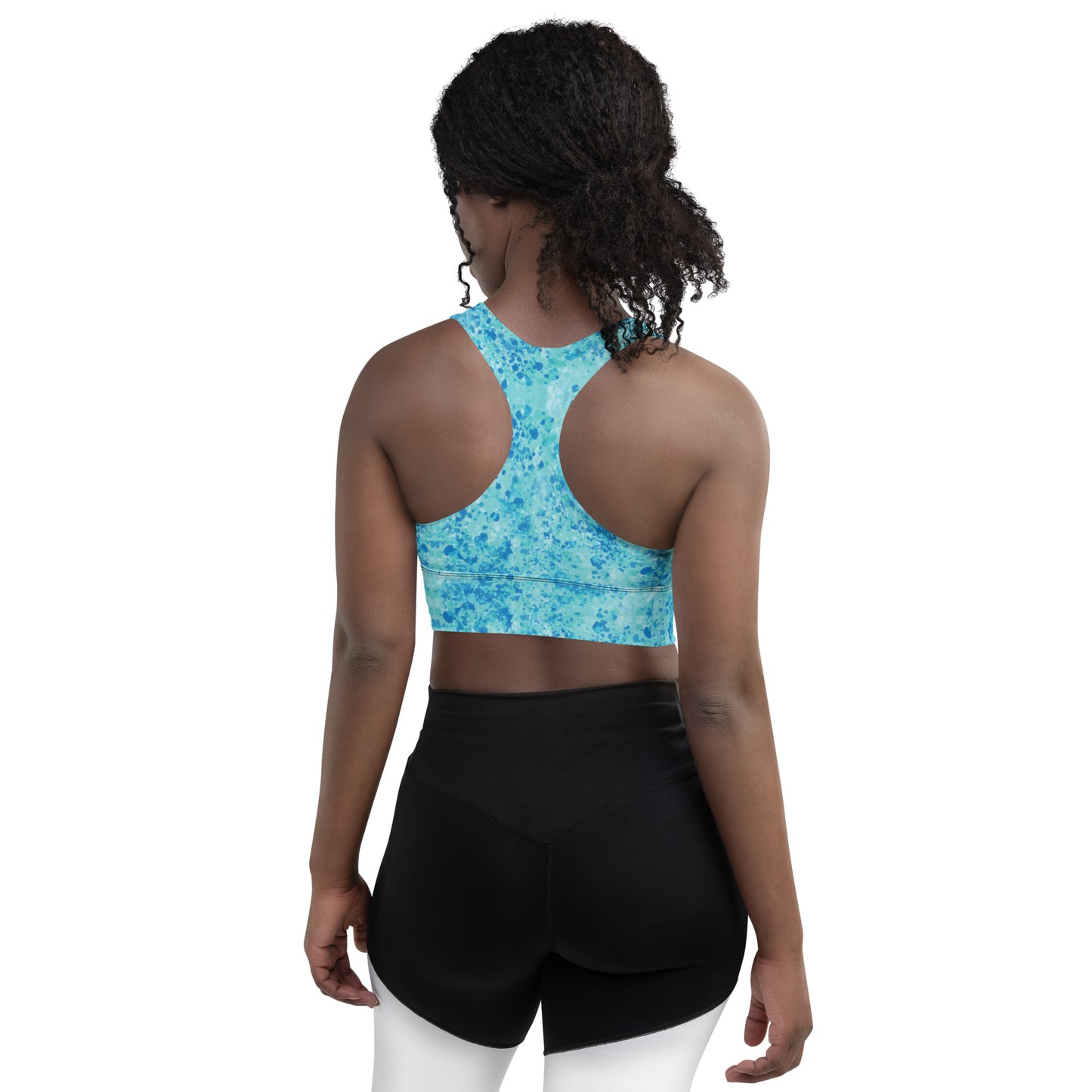 Lilly Longline sports bra, Blue Waters