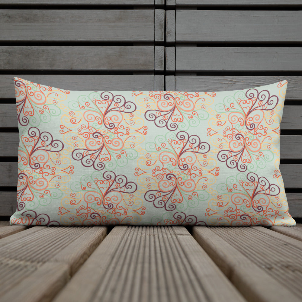 Scrolls on Oval Mint Premium Pillow