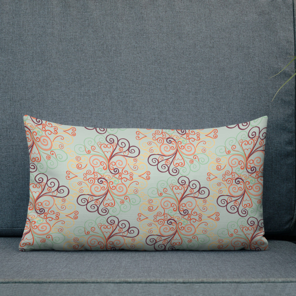 Scrolls on Oval Mint Premium Pillow