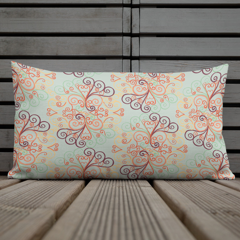 Scrolls on Oval Mint Premium Pillow