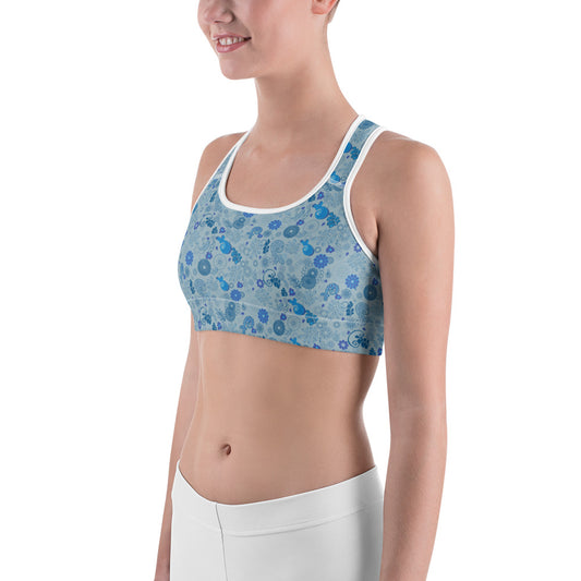 Blue Paisley Sports bra