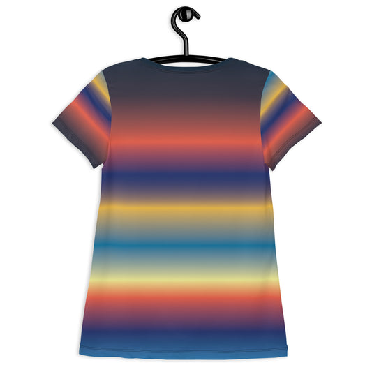 Rainbow Pride colored Women's Athletic T-shirt