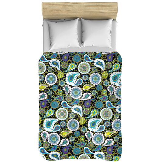 Paisley Pop - Olive and Blue Comforter