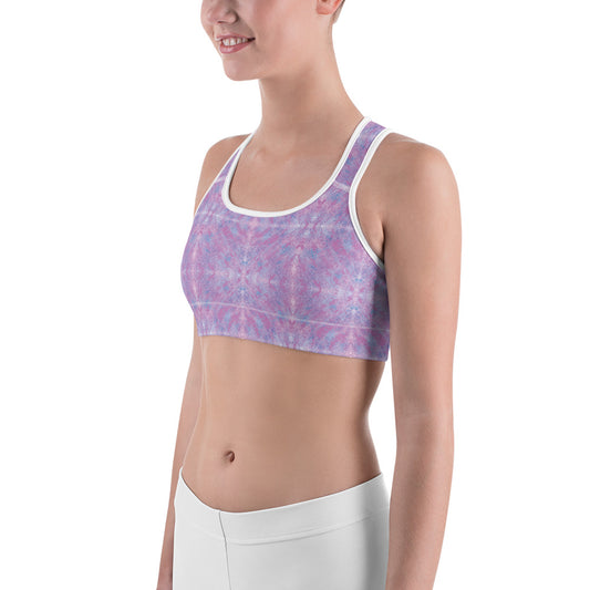 Pink Kaleidoscope Sports Bra for women, Workout Bra, Athletic Bras, XS-2XL