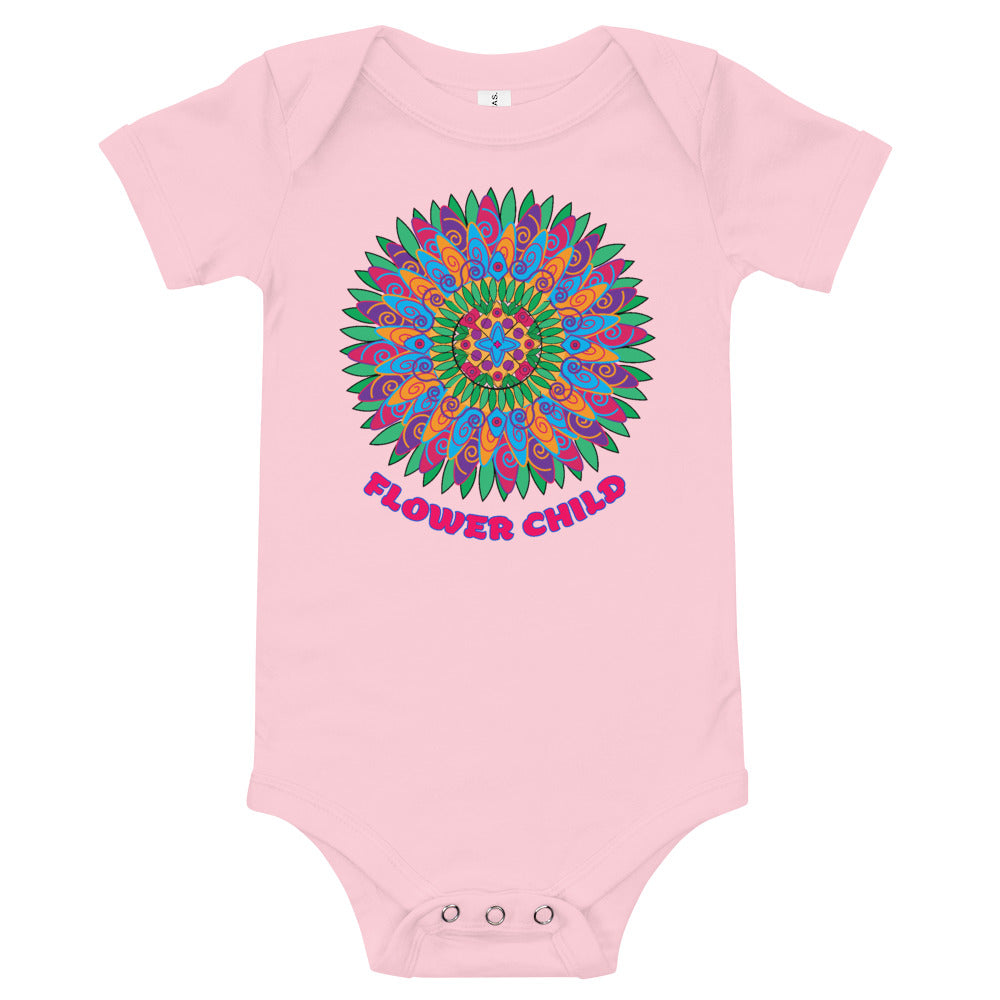 Onesie for Baby T-Shirt Flower Child Flower Mandala Medallion Kids Girls Trendy Unique Gifts
