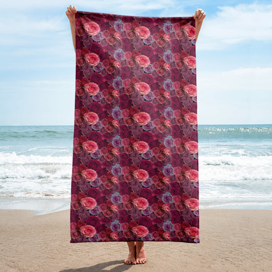 Roses Beach Towel, Super Soft 30x60" Towel