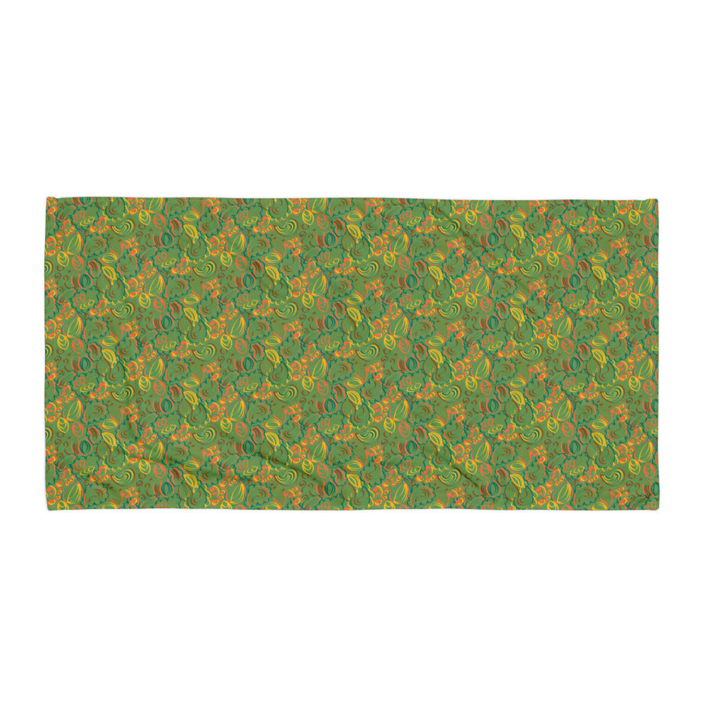 Elipse Eclipse on Green 30"x60" Beach Towel, Large Towel
