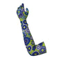 Navy & Blue Flowers on Lime