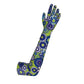 Navy & Blue Flowers on Lime