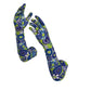 Navy & Blue Flowers on Lime