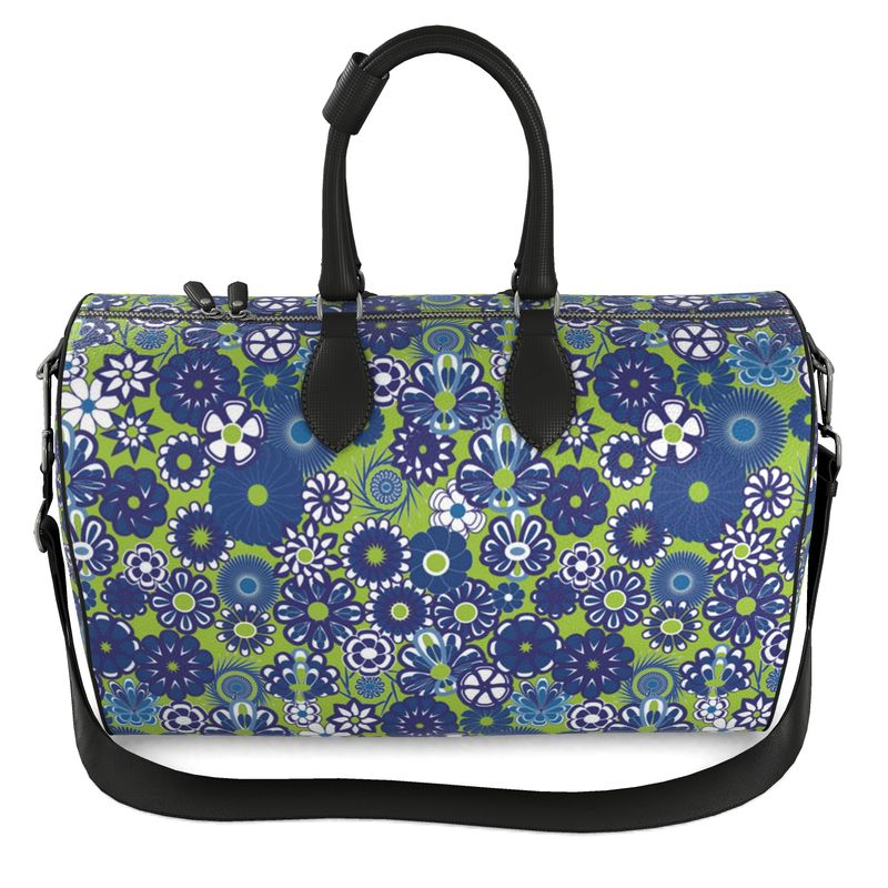 Blue lime Floral Duffle Bag
