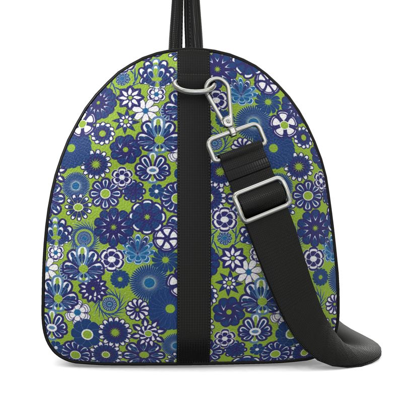 Blue lime Floral Duffle Bag