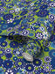 Blue Floral on Lime