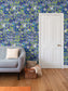 Blue Floral on Lime