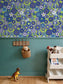 Blue Floral on Lime