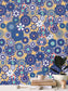 Peachy Keen Navy Flowers Wllpaper