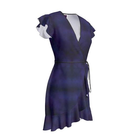 Purple Have Flutter Sleeve Dress