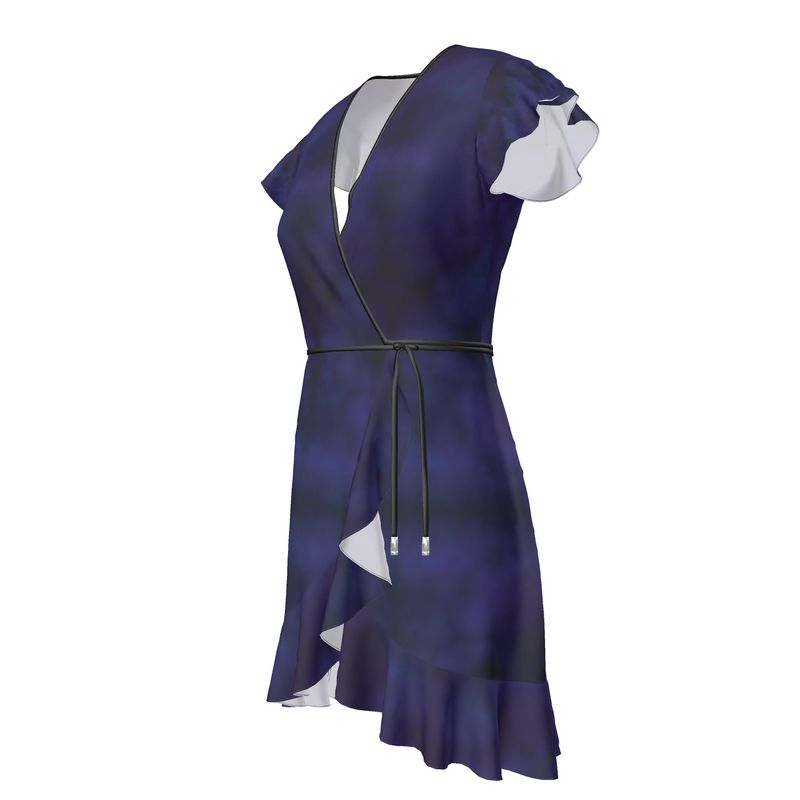 Purple Have Flutter Sleeve Dress