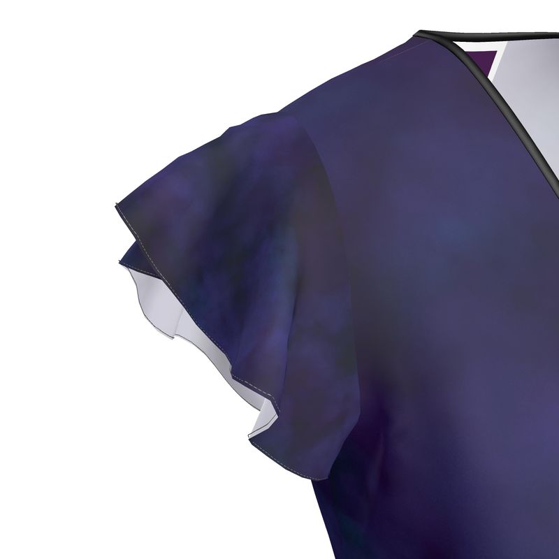 Purple Have Flutter Sleeve Dress