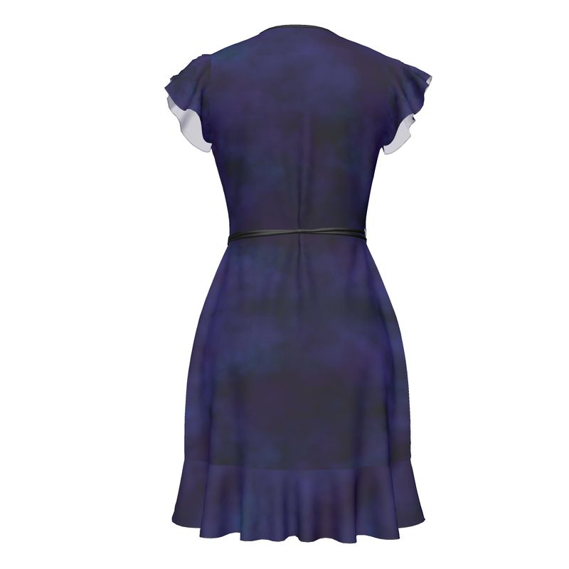 Purple Have Flutter Sleeve Dress