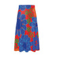 Blue poping buds on red Midi Skirt