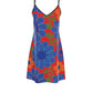 Bold Blue Floral Slip Dress in Red- Lace Detail