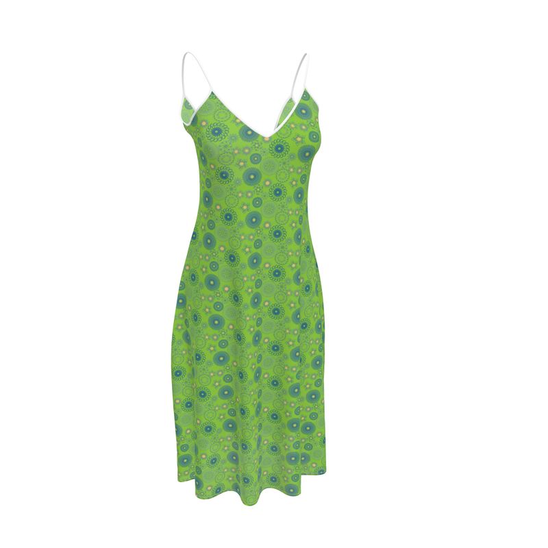 Lime Cami Dress with lace detail