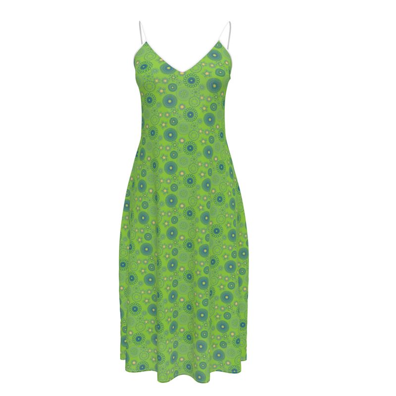 Lime Cami Dress with lace detail