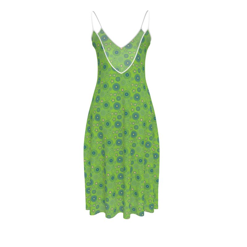 Lime Cami Dress with lace detail