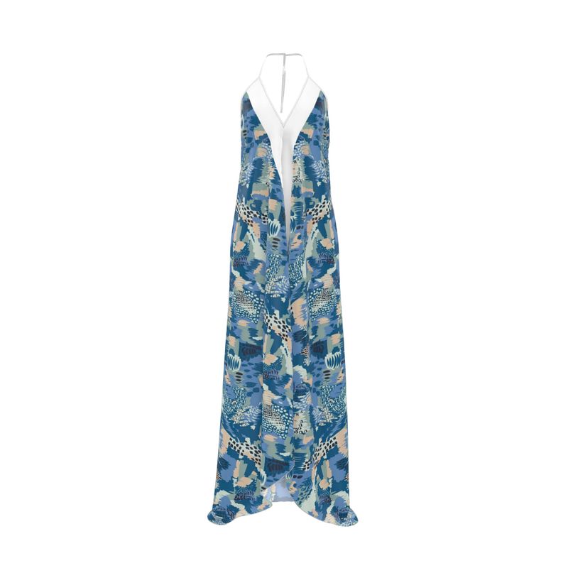Van Go Inspired Colors Halterneck Backless Dress