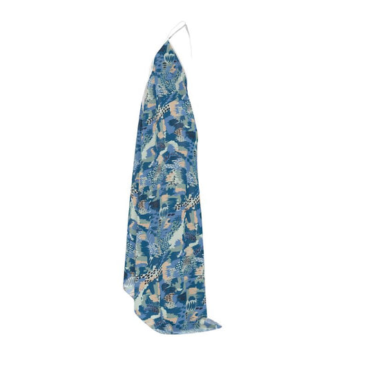 Van Go Inspired Colors Halterneck Backless Dress