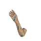 Peach Paisley Long Lycra Gloves