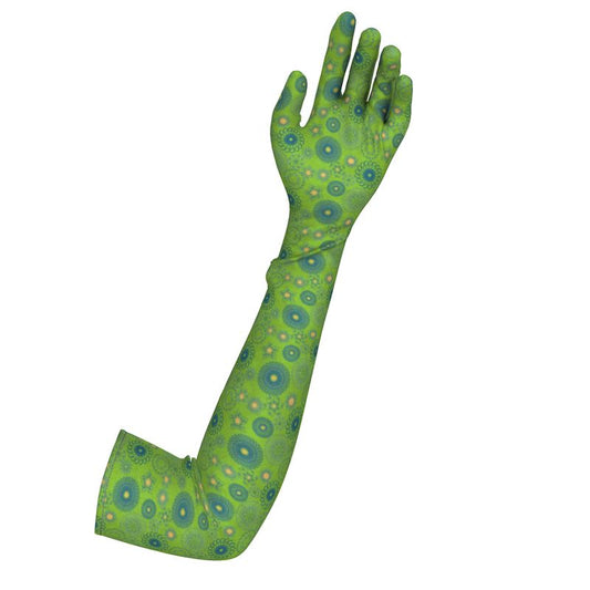 Lime Long Lycra Gloves