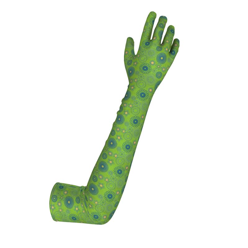 Lime Long Lycra Gloves