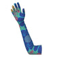 popin Buds on green Long Lycra Gloves, Opera Glvoes