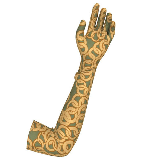 Golden Chains Lycra Long Gloves, Opera gloves