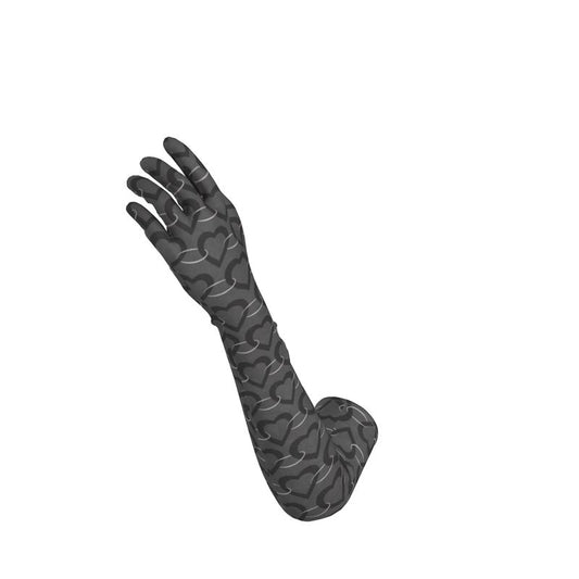 Heart Chain Charcol opera Glove, long lycra gloves,