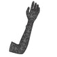 Heart Chain Charcol opera Glove, long lycra gloves,