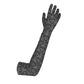 Heart Chain Charcol opera Glove, long lycra gloves,