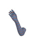 Copper Chain on Brilliant Blue Lycra Gloves