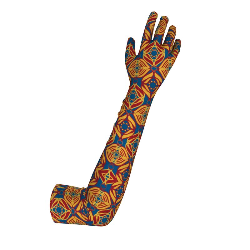 Art Deco Series Red Eye Long Lycra Gloves