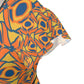 Art Deco Series Orange Eyelets Wrap dress