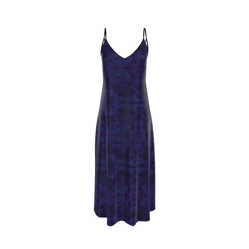 Purple Galaxy Motion Slip Dress with Binding